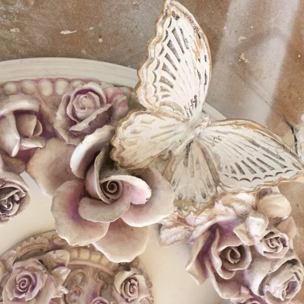 Ceiling medallion 24inch butterflies rose chandelier fan