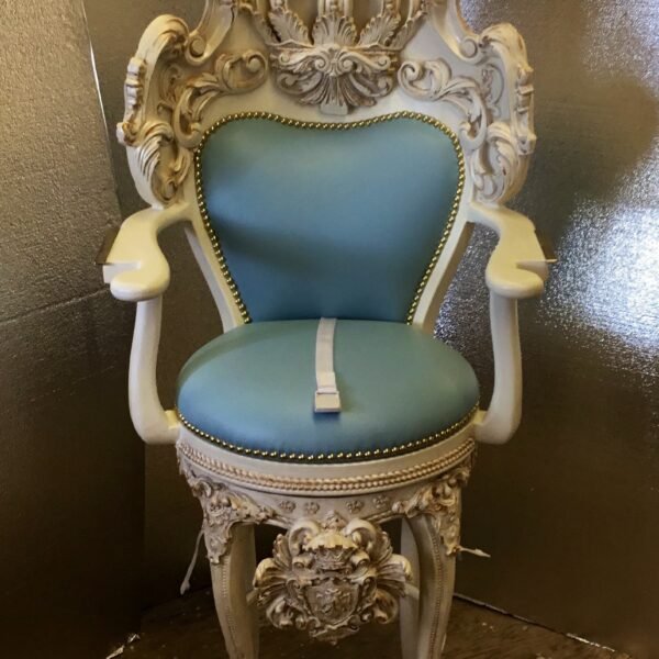 Barstool W large crown elegant moldings new vinyl upholstery