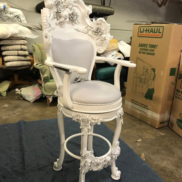 Barstool W large angel and roses and elegant moldings new