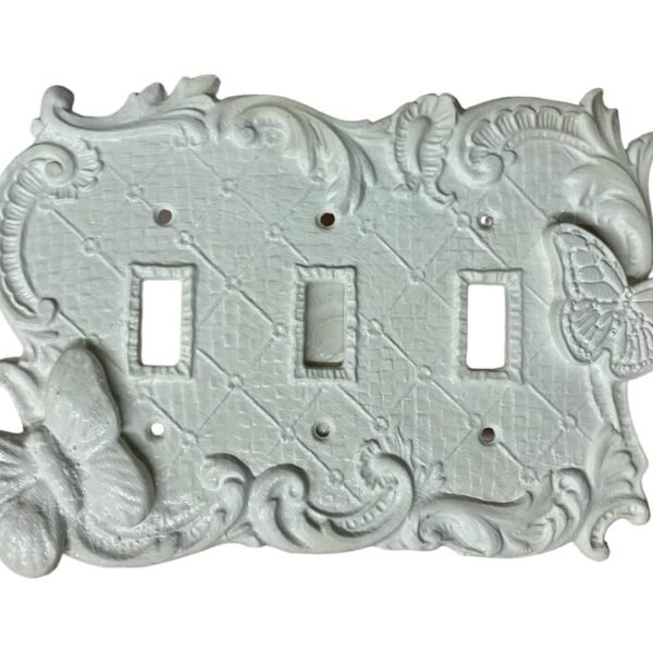 butterfly 3 switch rocker wall socket cover metal plate
